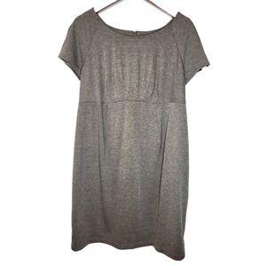 Liz Lange Maternity Dark Gray Raglan Sleeve Stretch Rear Zip Dress Size Large